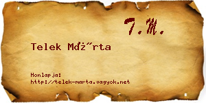 Telek Márta névjegykártya